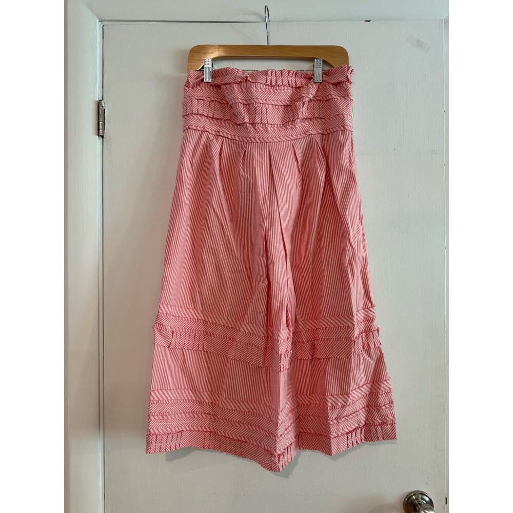 Cynthia by Cynthia Steffe Dress Strapless mini 100% cotton sailor stripes red 10